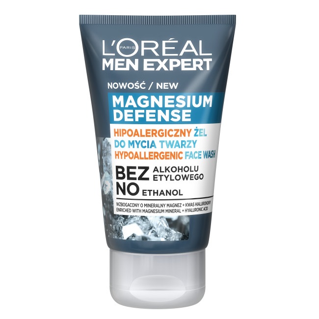 22971261646041825 Men Expert Magnesium Defense hipoalergiczny żel do mycia twarzy 100ml - obrazek 1
