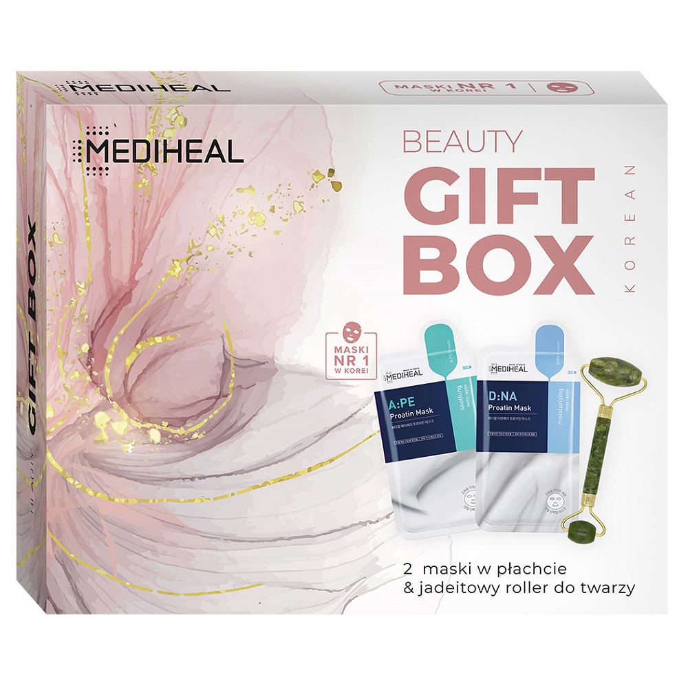 23465201736440705 Beauty Gift Box zestaw maski w płachcie + jadeitowy roller do twarzy - obrazek 1