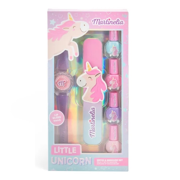 23618141710498086 Little Unicorn Watch & Manicure Set zestaw uroczy zegarek z błyszczykiem + lakier do paznokci 4szt + pilnik - obrazek 1