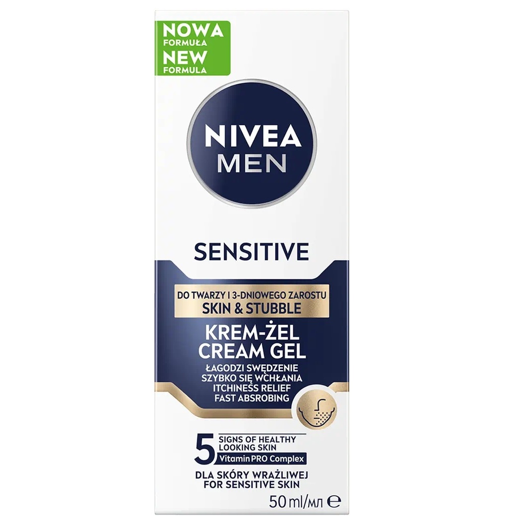 23633211750870994 Men Sensitive krem-żel do twarzy i 3-dniowego zarostu 50ml - obrazek 1