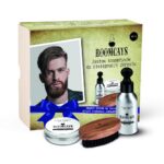 Zestaw #4 kosmetyków dla mężczyzn olejek do brody 50ml + balsam do zarostu 30ml + szczotka do brody