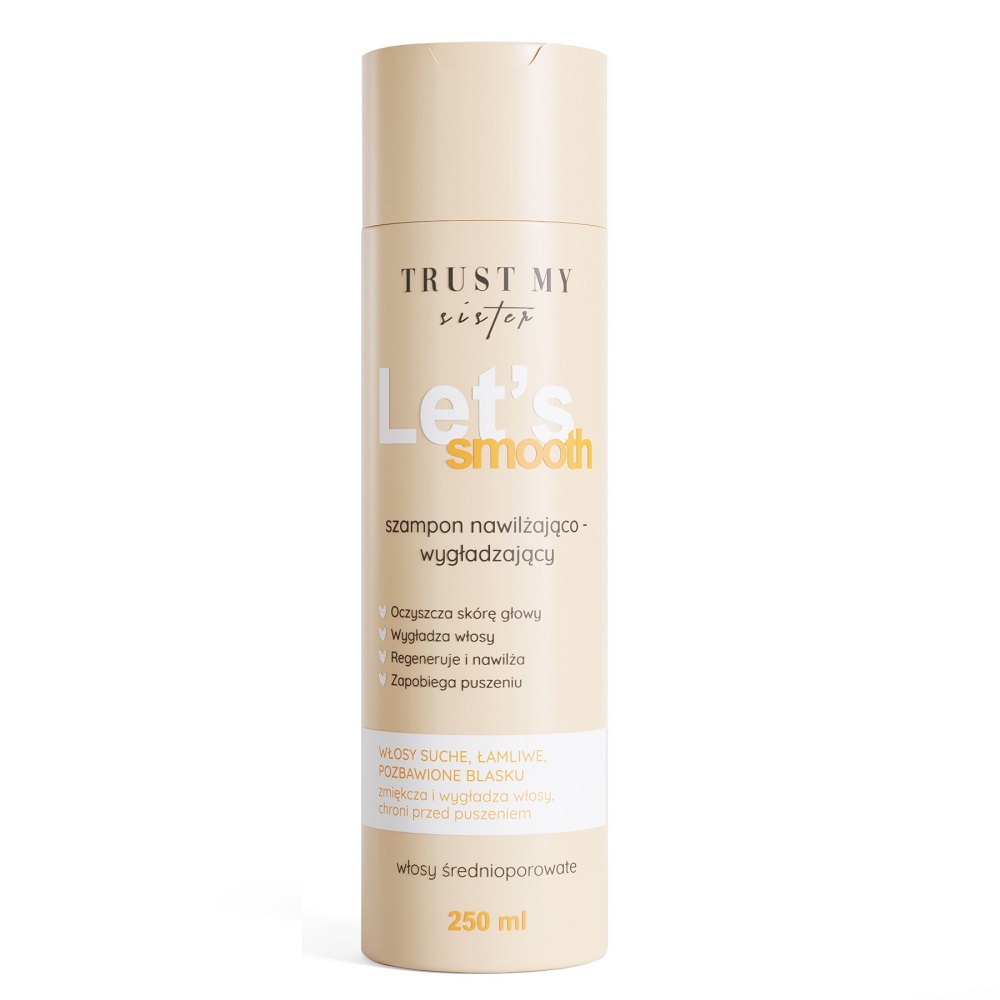 24094301721999382 Let's Smooth szampon do włosów średnioporowatych nawilżająco-wygładzający 250ml - obrazek 1