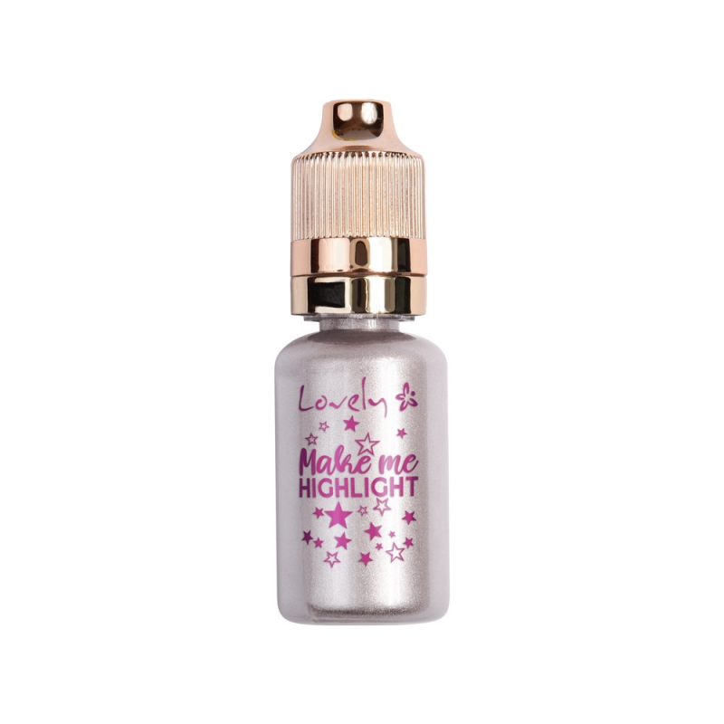24248431646900950 Make Me Highlight płynny rozświetlacz do twarzy 01 Silver 17ml - obrazek 1