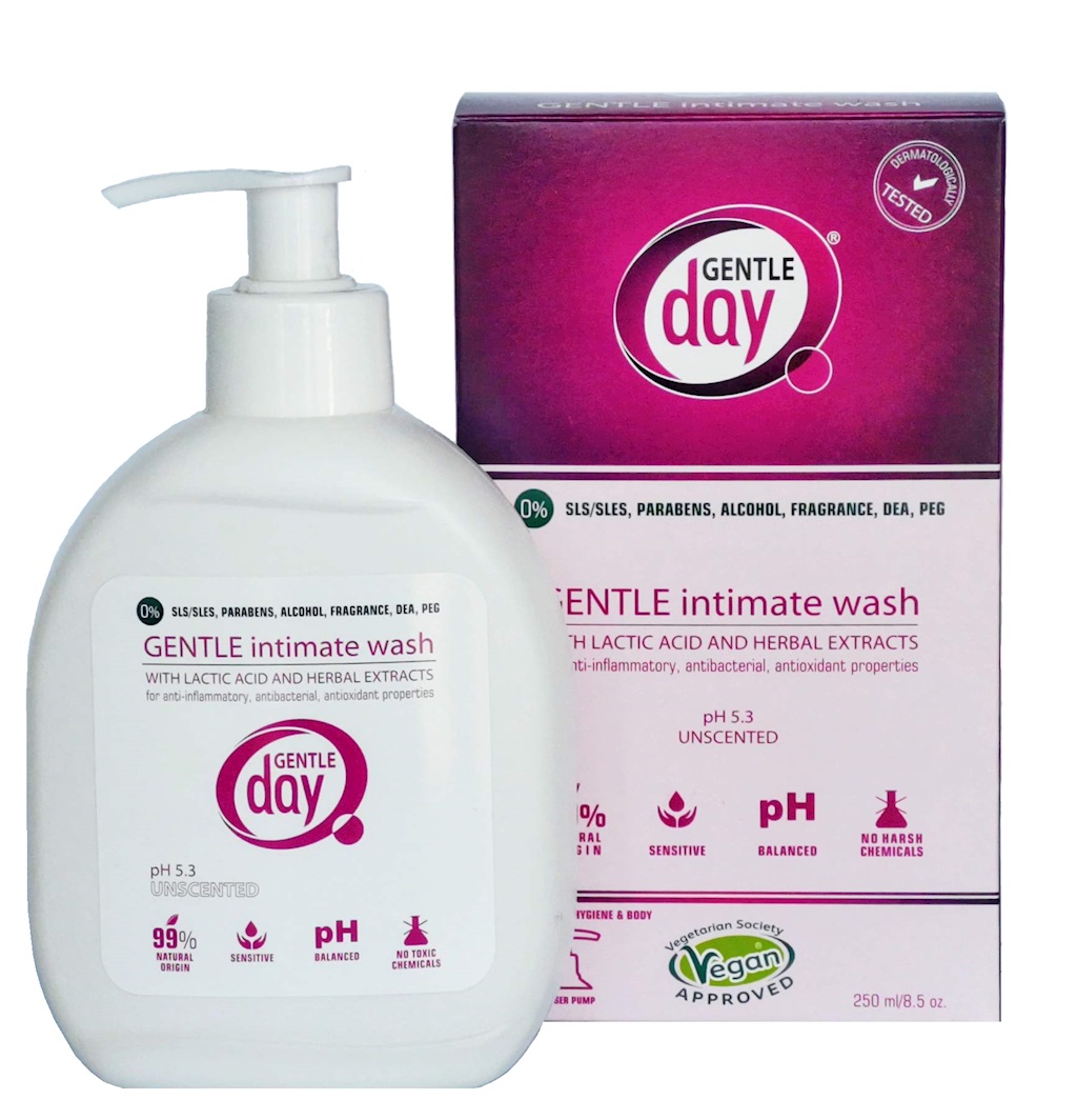 24292711602179989 Gentle Intimate Wash płyn do higieny intymnej z kwasem mlekowych i ekstraktem z ziół 250ml - obrazek 1