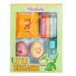 Little Dinosauric Fun Bath Set zestaw kule do kąpieli 2x70g + żel pod prysznic 100ml + kredki do kąpieli 4szt + sól do kąpieli 75g