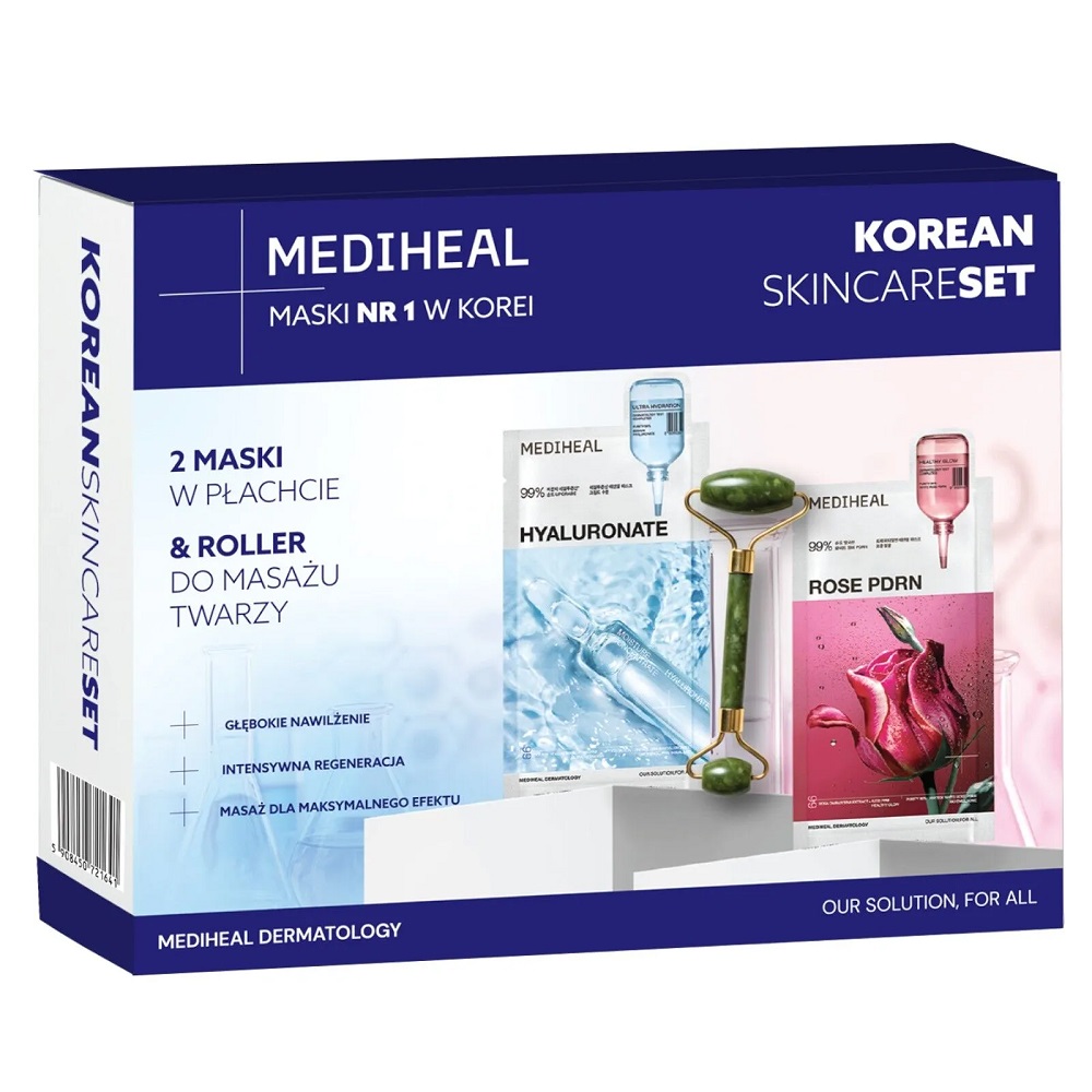 25078541764053185 Korean Skincare Set zestaw maski w płachcie 2x24ml + roller do masażu twarzy - obrazek 1
