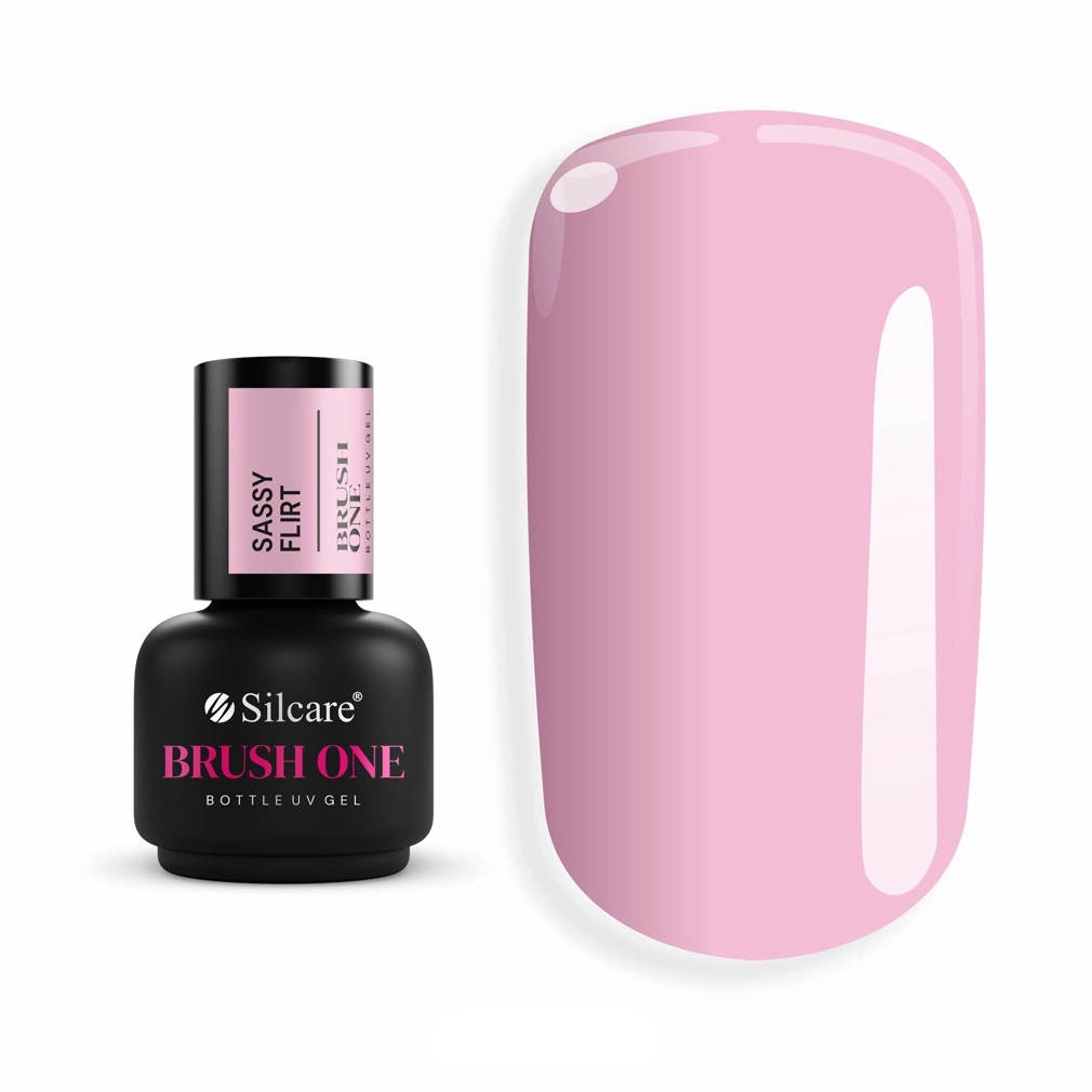 25123931749454537 Brush One Bottle Gel żel budujący w butelce z pędzelkiem Sassy Flirt 15g - obrazek 1