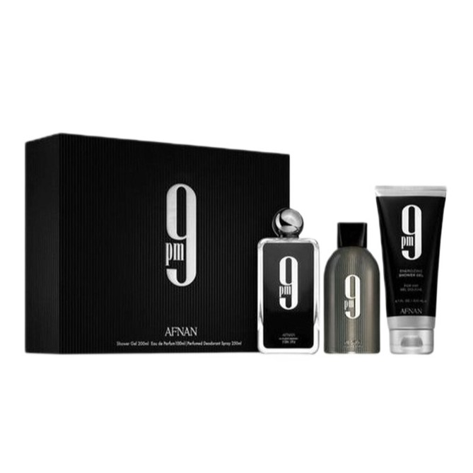 25250571754296951 9pm zestaw woda perfumowana spray 100ml + żel pod prysznic 150ml + dezodorant spray 250ml - obrazek 1