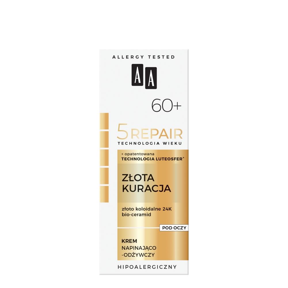25274931639057609 Technologia Wieku 5Repair 60+ Złota Kuracja krem pod oczy napinająco-odżywczy 15ml - obrazek 1