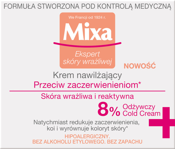 25481451653623020 Krem nawilżający przeciw zaczerwienieniom do skóry wrażliwej i reaktywnej 50ml - obrazek 1