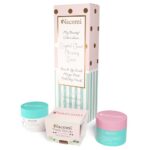 Domowe Spa zestaw maska oczyszczająco-ściągająca Różowa 50g + odświeżający peeling do twarzy i ust Arbuz 50g + pyłek oczyszczająco-detoksykujący 20g