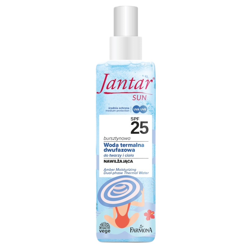 25727761715054818 Jantar Sun bursztynowa nawilżająca dwufazowa woda termalna SPF25 200ml - obrazek 1