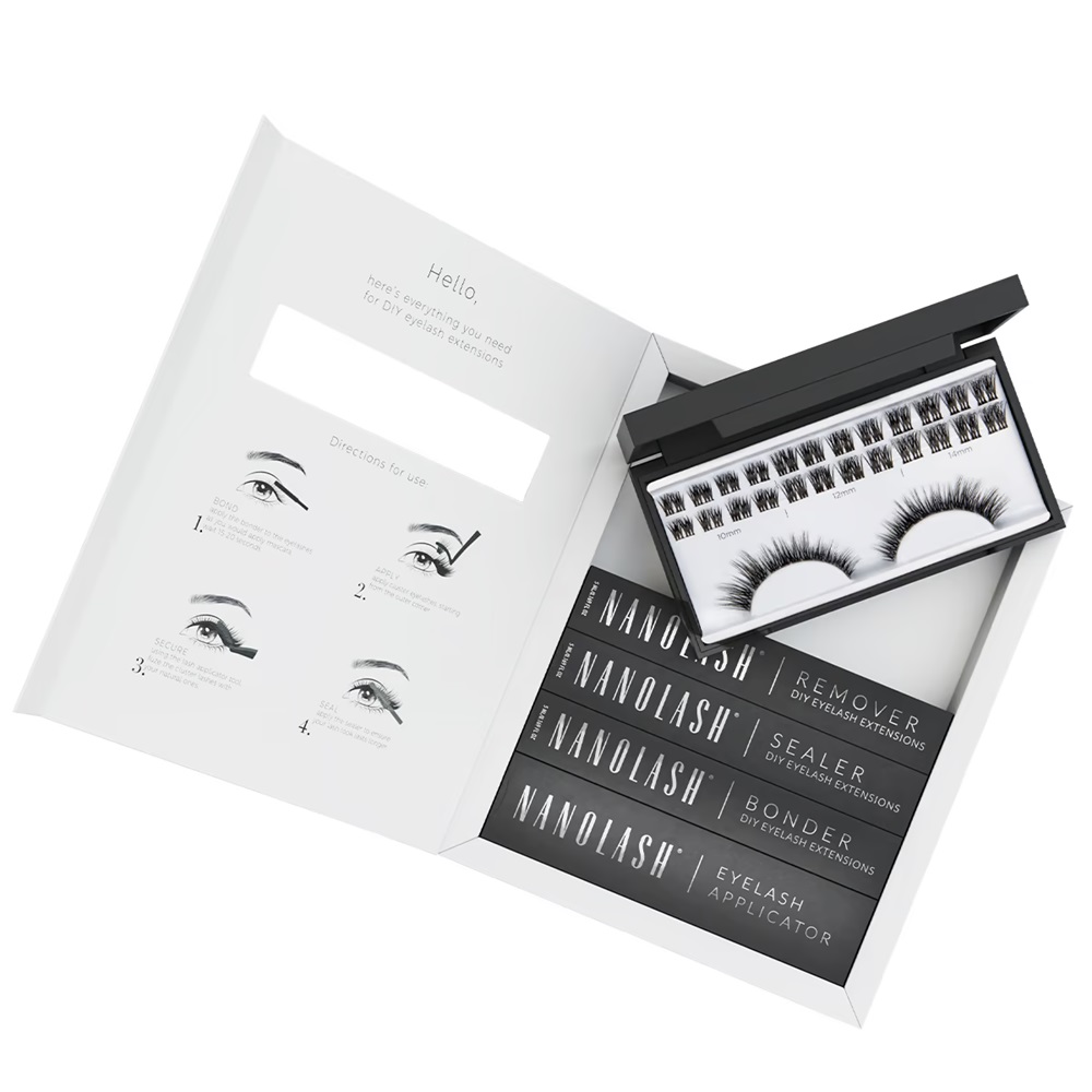 25794841715777800 DIY Extensions Starter Kit zestaw sztuczne rzęsy 10.12.14mm Heartbreaker 36szt. + bonder do rzęs 5ml + sealer do rzęs 5ml + aplikator do rzęs 1szt. + remover do rzęs 5ml - obrazek 1