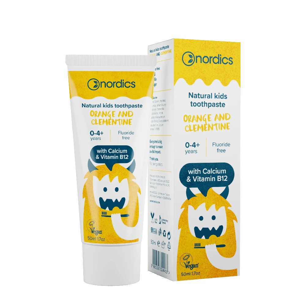 25814181680087704 Natural Kids Toothpaste pasta bez fluoru dla dzieci 0-4+ lat Pomarańcza i Klementynka 50ml - obrazek 1