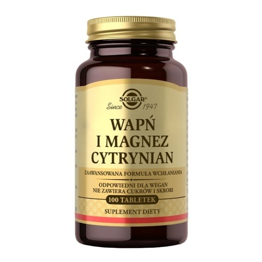 25894001768204654 Wapń Magnez Cytrynian suplement diety 100 tabletek - obrazek 1