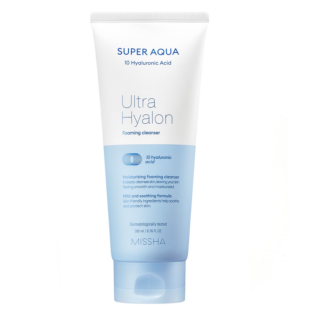 25902361702373796 Super Aqua Ultra Hyalron Foaming Cleanser nawilżająca pianka oczyszczająca z kwasem hialuronowym 200ml - obrazek 1
