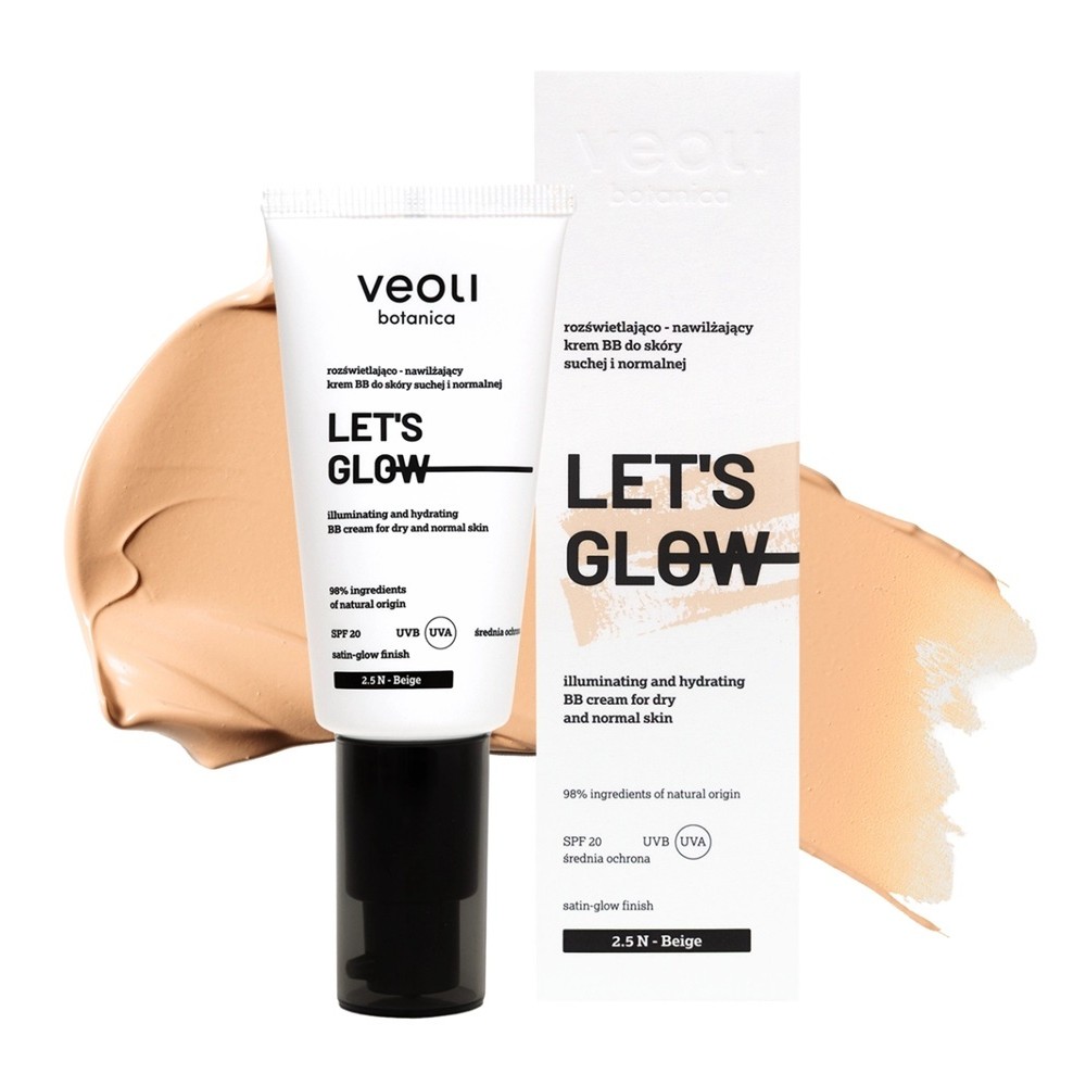 25931471762502378 Let's Glow rozświetlająco-nawilżający krem BB do skóry suchej i normalnej 2.5 N Beige 30ml - obrazek 1