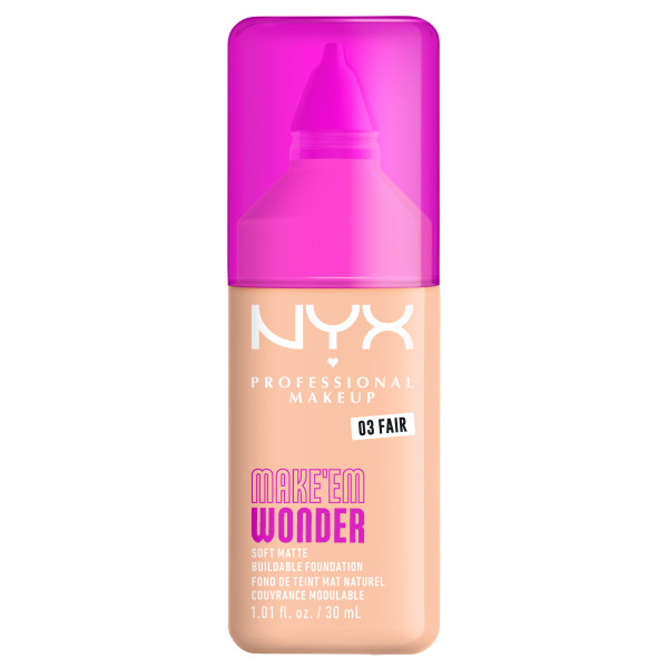 26038961767361713 Make'Em Wonder podkład do twarzy z długotrwałym kryciem 03 Fair 30ml - obrazek 1