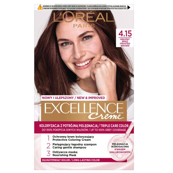26050881745473867 Excellence Creme farba do włosów 4.15 Mroźny Brąz - obrazek 1