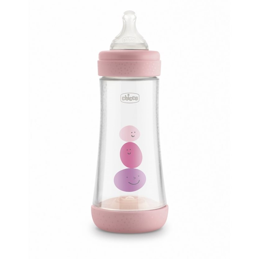 26050931675942363 Perfect5 butelka antykolkowa ze smoczkiem silikonowym przepływ szybki 4m+ Girl 300ml - obrazek 1