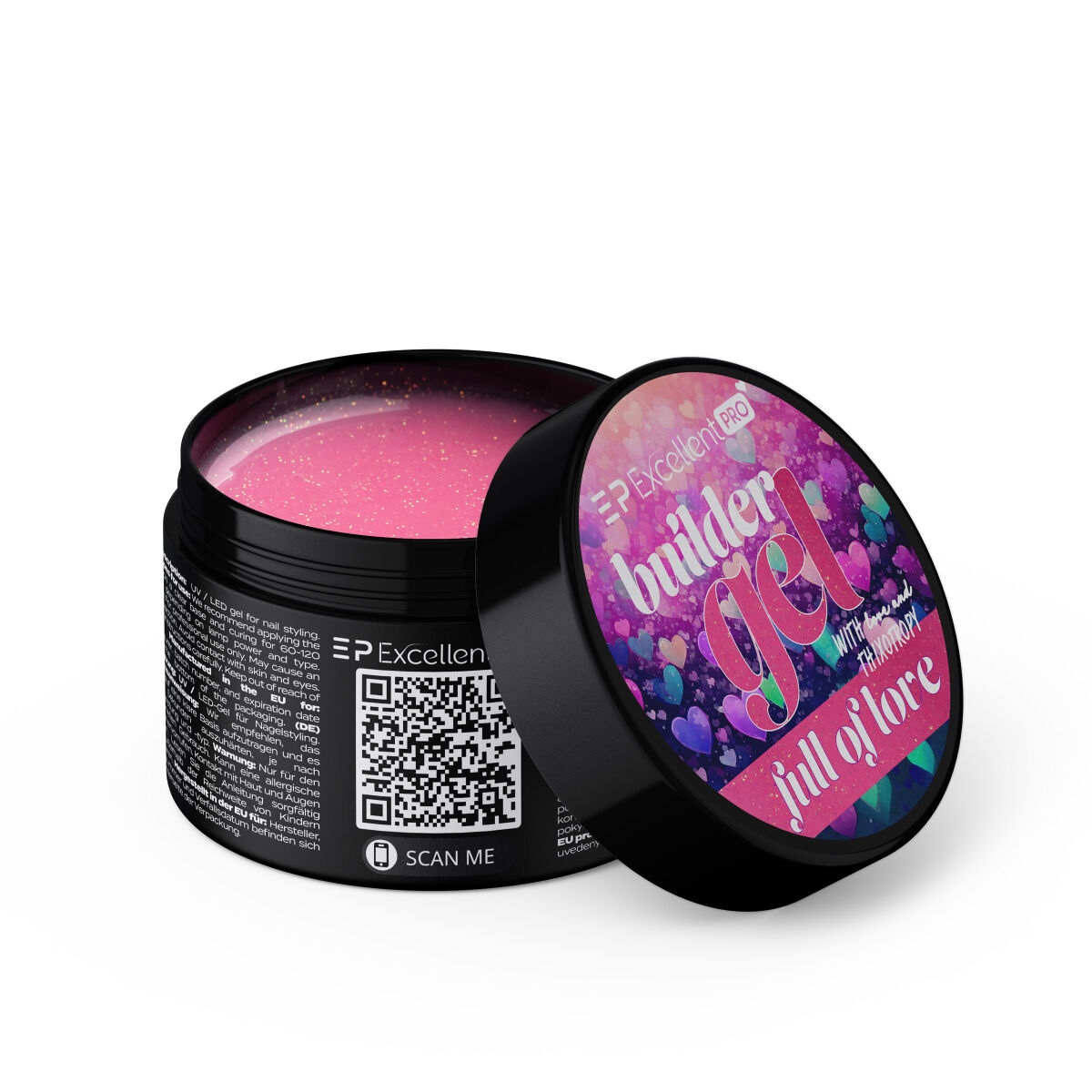 Kozubek.info for Excellent PRO Builder Gel Thixotropy With Effect żel budujący Full Of Love 50g - obrazek 1