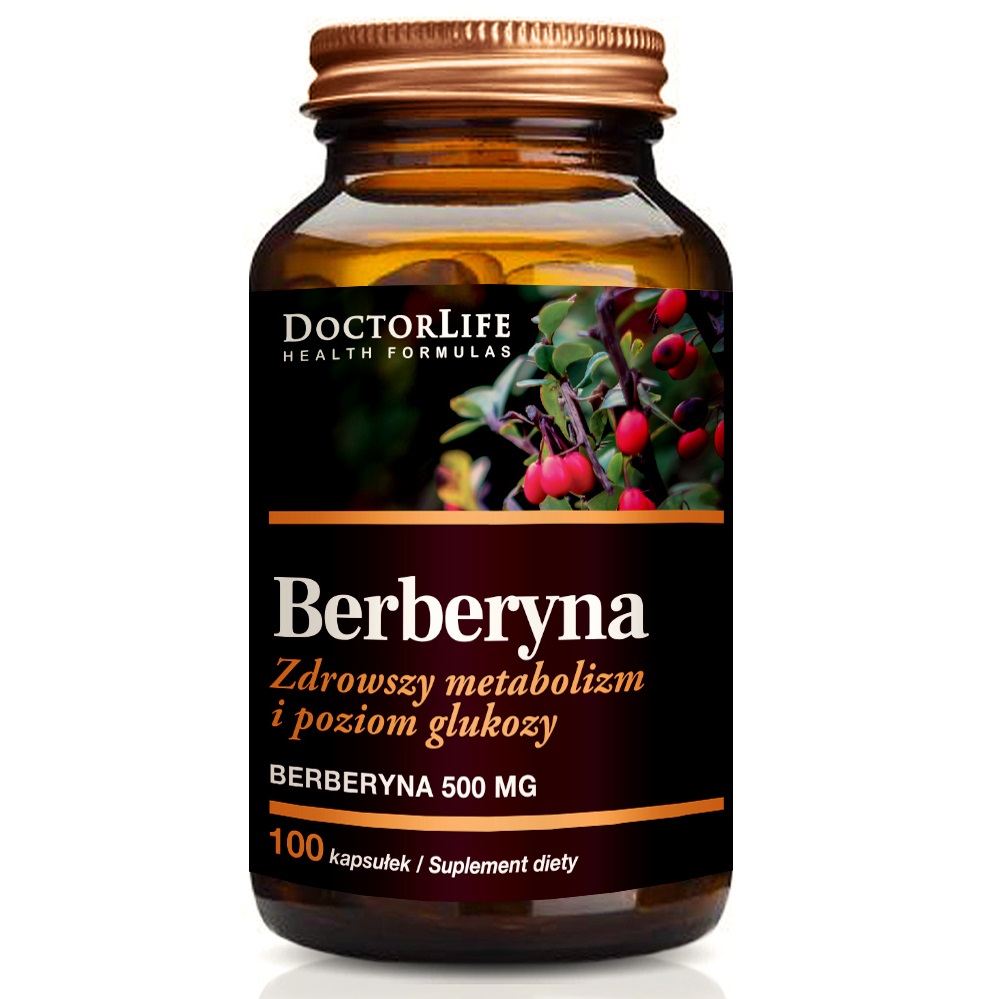 26470511685348366 Berberyna 500mg zdrowszy metabolizm i poziom glukozy suplement diety 100 kapsułek - obrazek 1