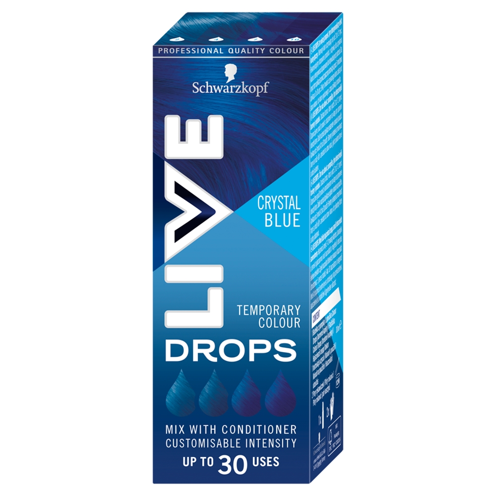 26766721748361204 Live Drops krople do nietrwałej koloryzacji włosów Crystal Blue 30ml - obrazek 1