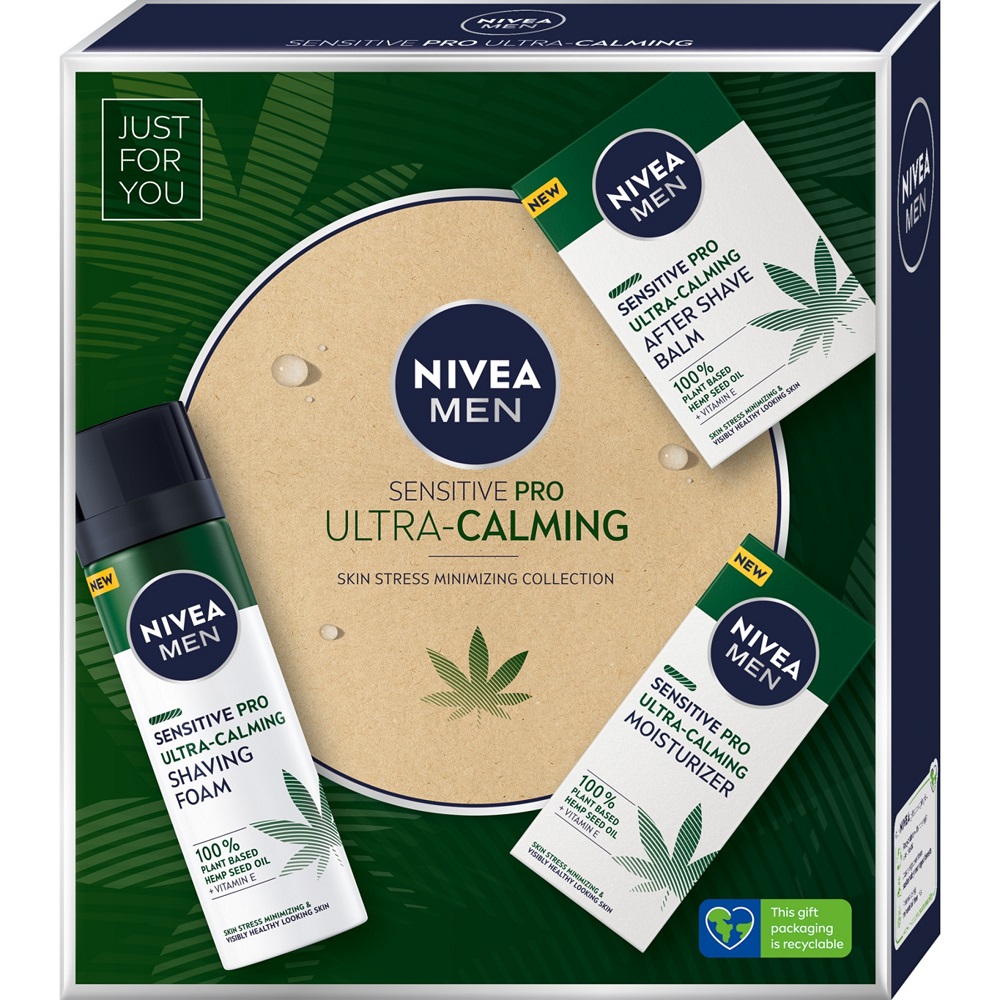 26784621664797534 Men Sensitive Pro Ultra-Calming zestaw balsam po goleniu 100ml + pianka do golenia 200ml + krem nawilżający 75ml - obrazek 1