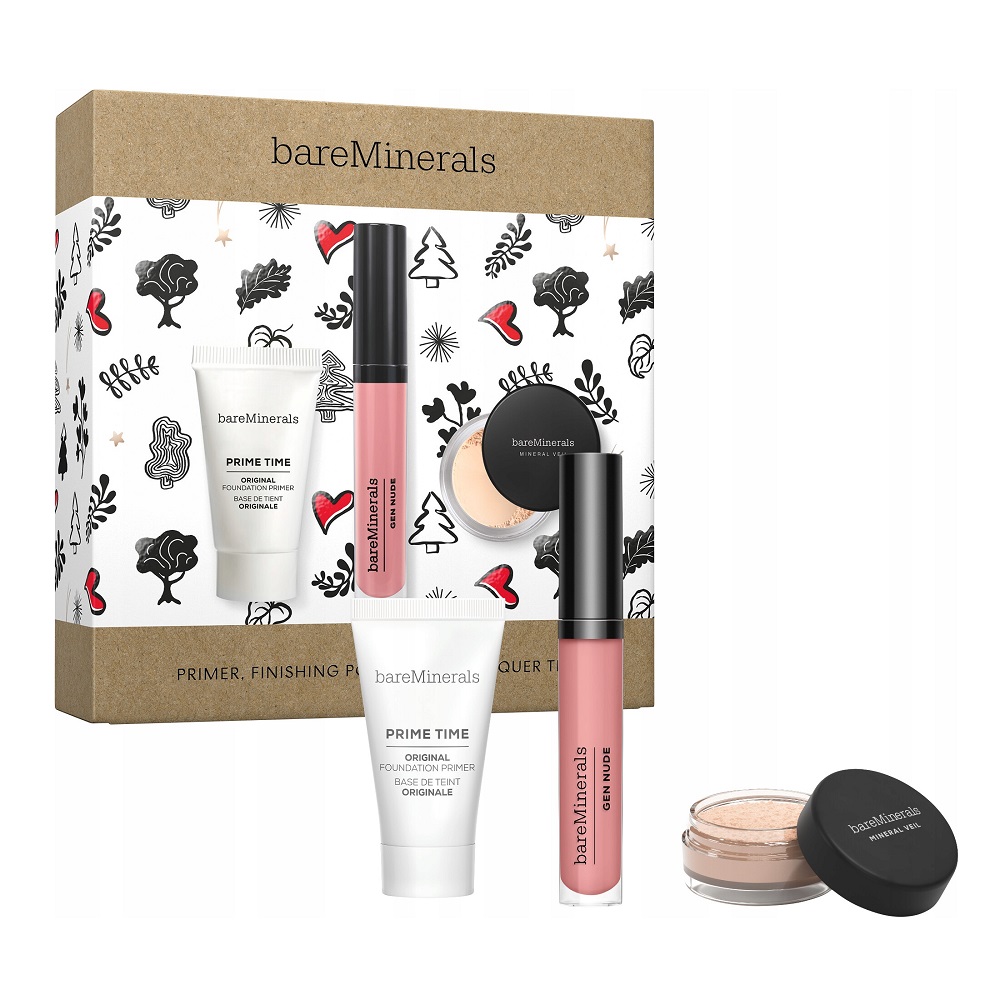 26813201662954339 Primer Finishing Powder & Lip Lacquer Trio zestaw baza pod podkład 15ml + błyszczyk do ust 3.7ml + mineralny puder utrwalający 0.75g - obrazek 1