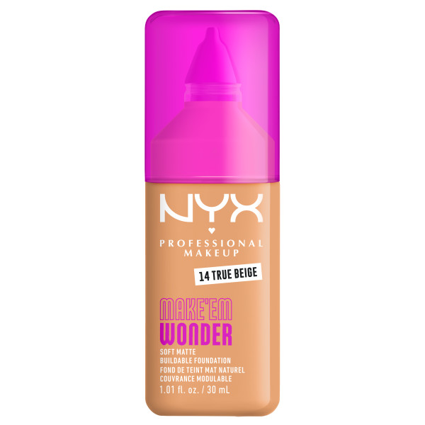 27221541767366738 Make'Em Wonder podkład do twarzy z długotrwałym kryciem 14 True Beige 30ml - obrazek 1