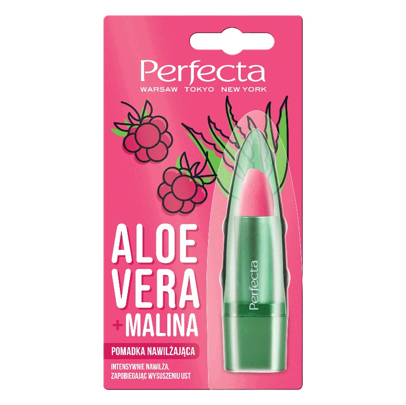 27598621663832945 Aloe Vera nawilżająca pomadka do ust z aloesem i maliną 5g - obrazek 1
