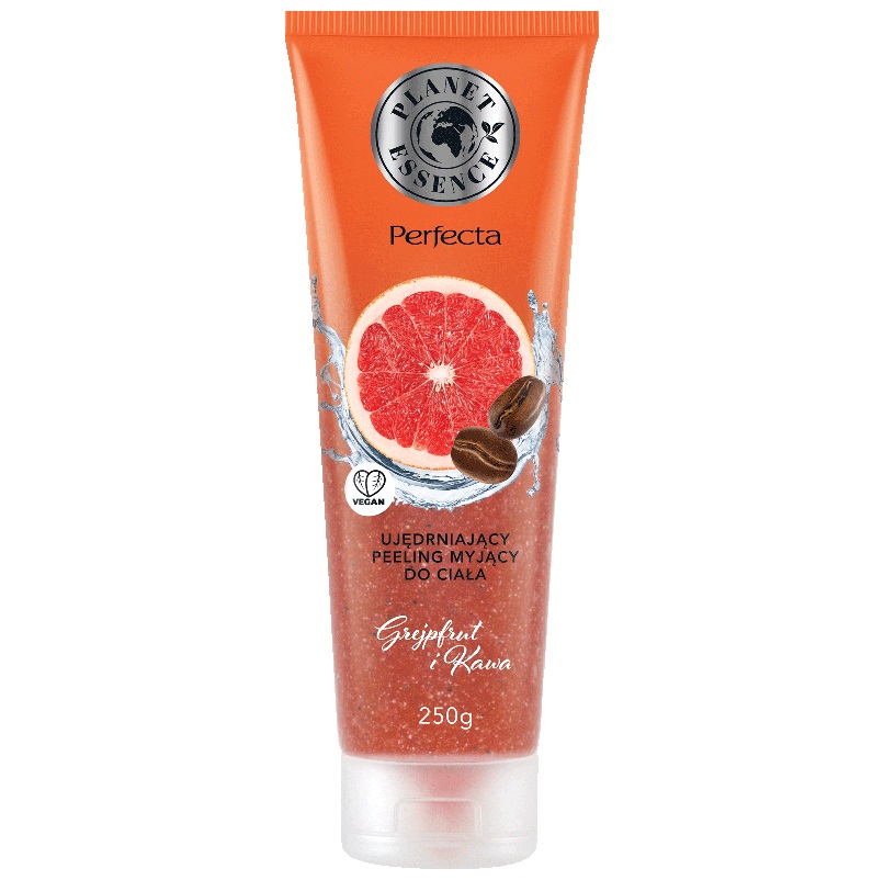2800201663776130 Planet Essence ujędrniający peeling myjący do ciała Grejpfrut i Kawa 250ml - obrazek 1