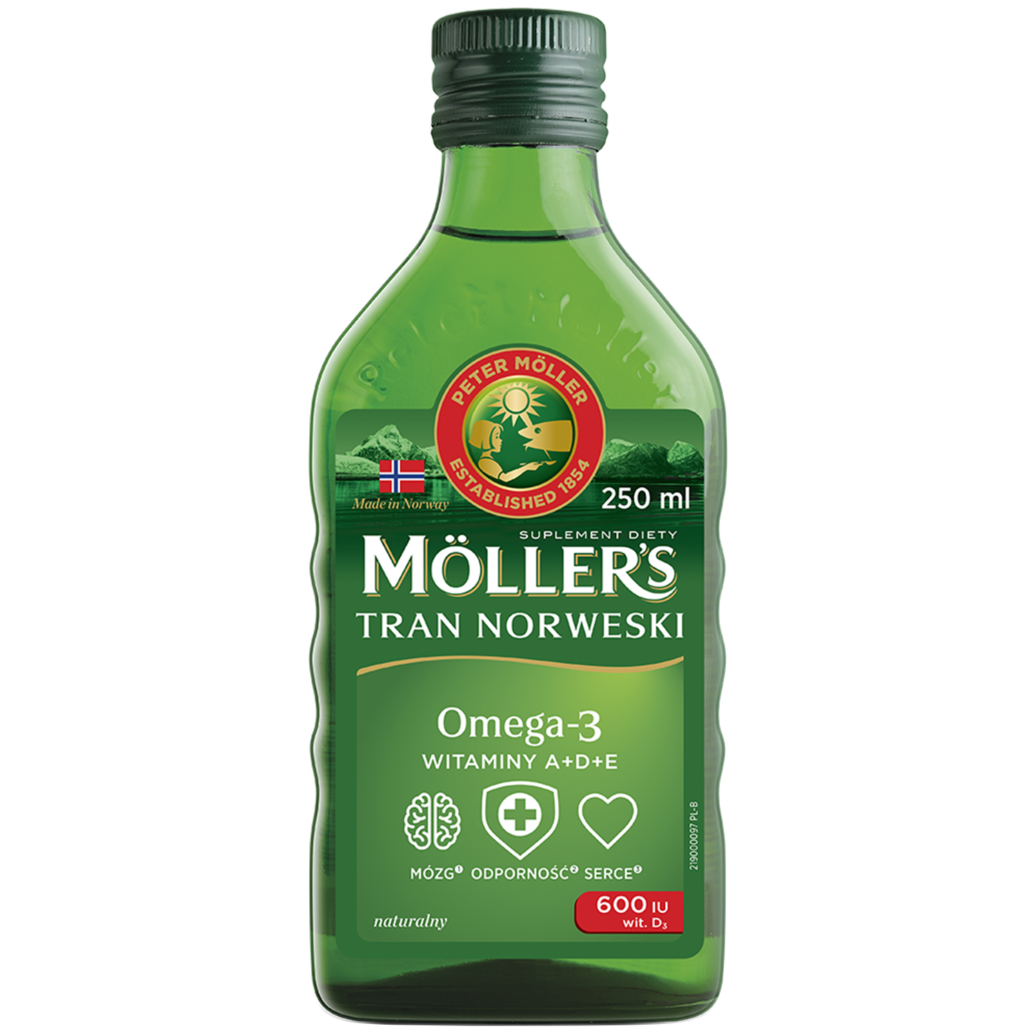 28199061667827265 Tran Norweski suplement diety Naturalny 250ml - obrazek 1