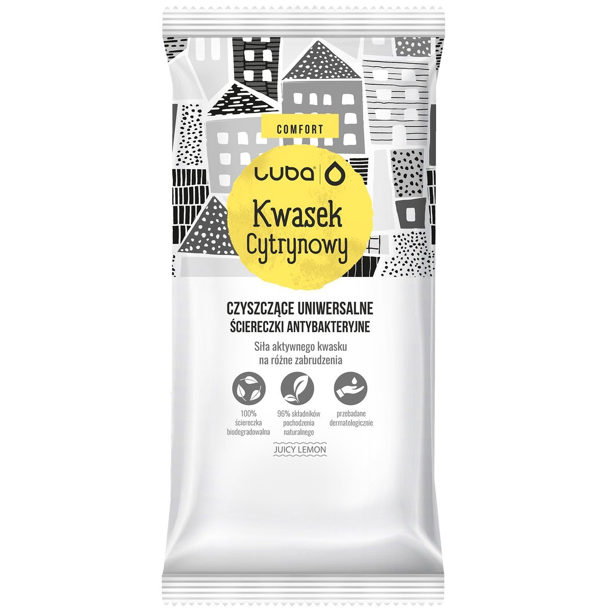 28270051624549745 Comfort ściereczki antybakteryjne uniwersalne Kwasek Cytrynowy 24szt - obrazek 1