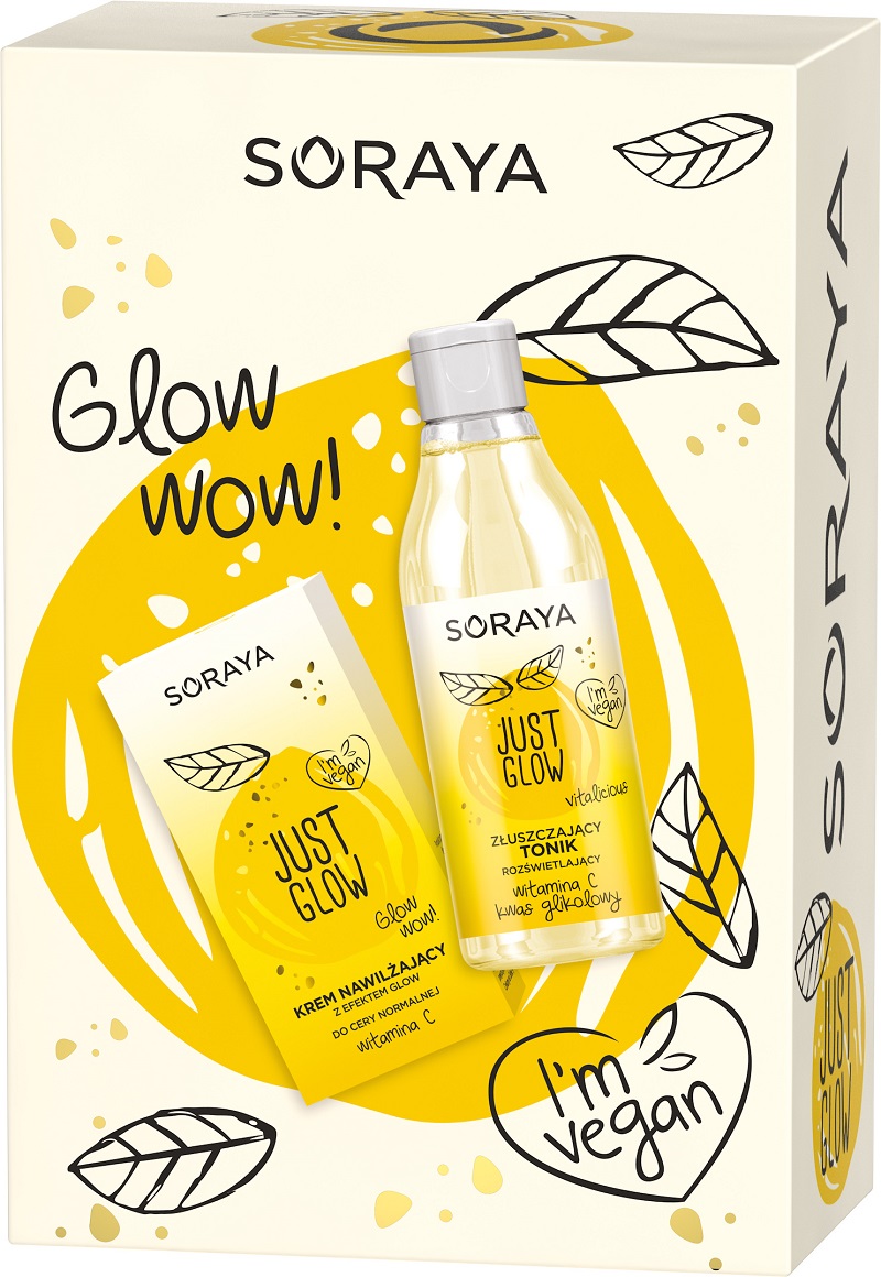 28297941602675431 Just Glow zestaw krem nawilżający do cery normalnej 50ml + złuszczający tonik rozświetlający 150ml - obrazek 1