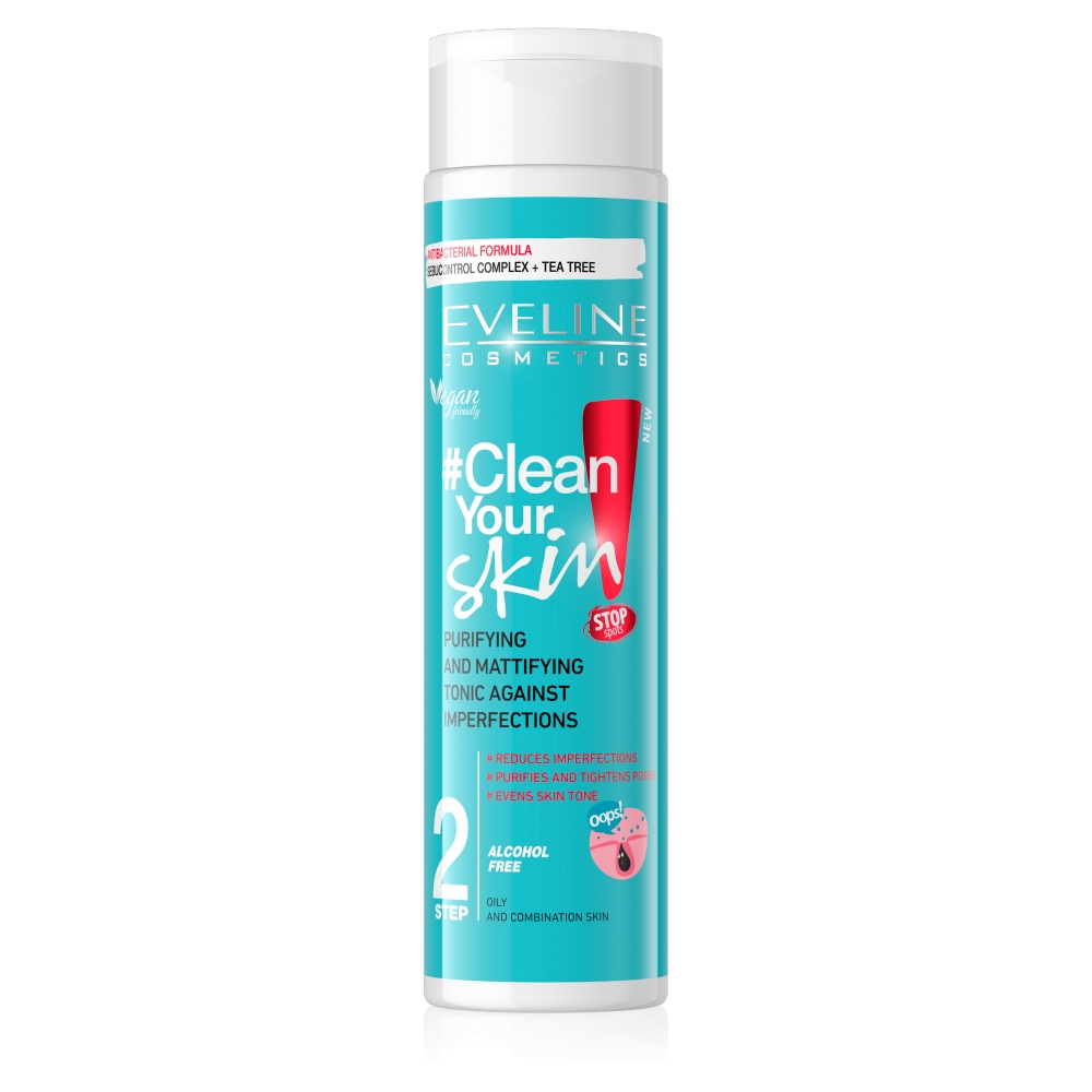 28476961647329206 Clean Your Skin oczyszczająco-matujący tonik przeciw niedoskonałościom 225ml - obrazek 1