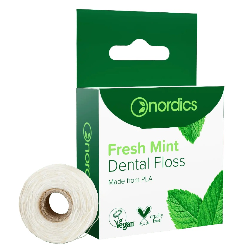 28584691680092543 Dental Floss nić dentystyczna ze skrobi kukurydzianej Świeży Mentol 50m - obrazek 1