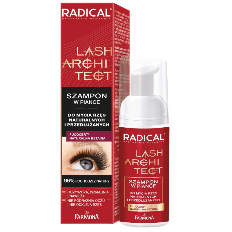 28738691686830905 Radical Lash Architect szampon w piance do mycia rzęs naturalnych i przedłużanych 50ml - obrazek 1