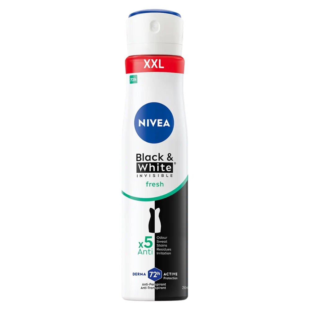 2876021753963154 Black&White Invisible Fresh antyperspirant spray 250ml - obrazek 1