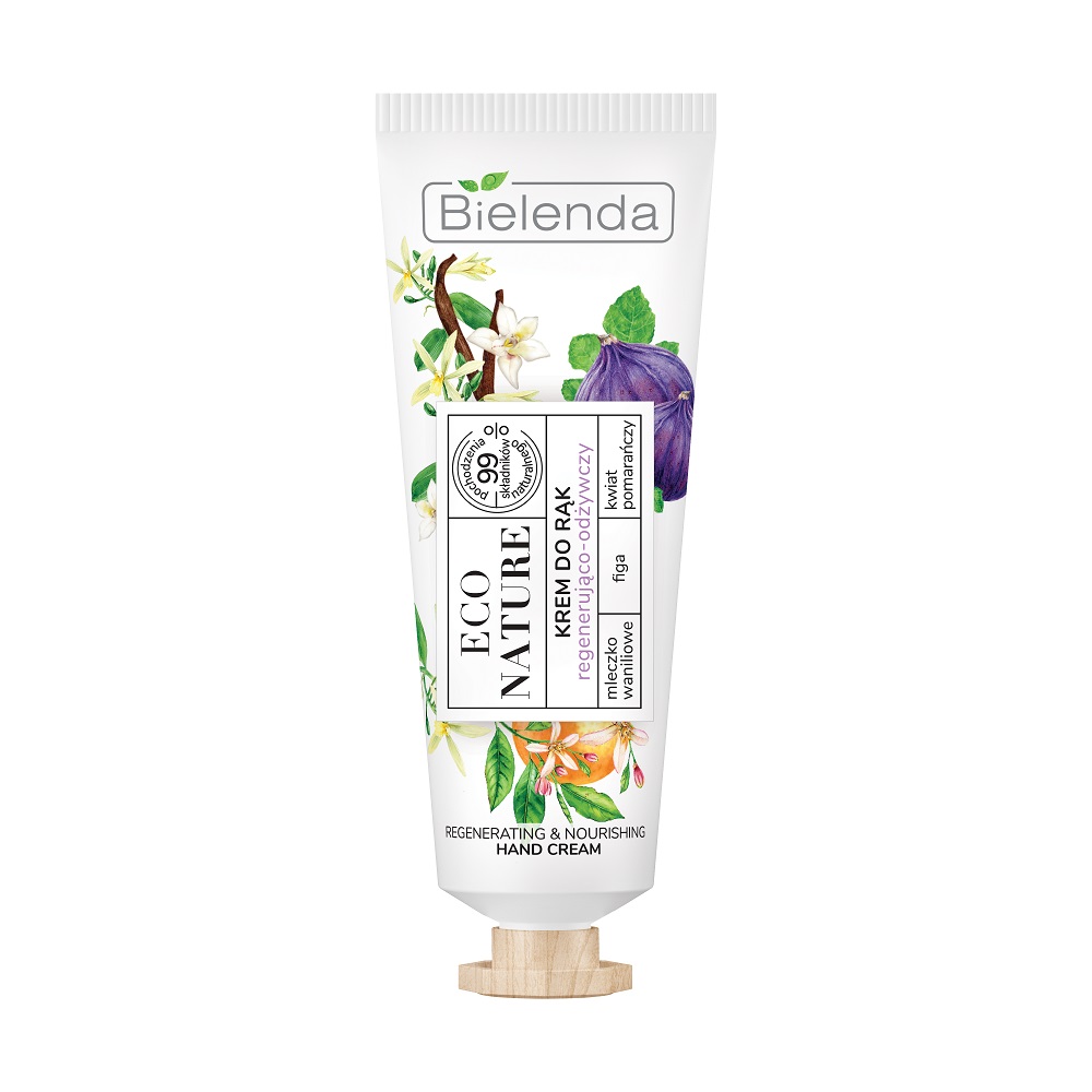 28771311651855414 Eco Nature krem do rąk regenerująco-odżywczy Mleczko Waniliowe & Figa & Kwiat Pomarańczy 50ml - obrazek 1