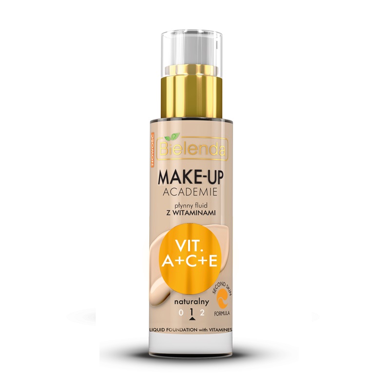 29028591674462246 Make-Up Academie płynny fluid z witaminami A + C + E 1 Naturalny 30ml - obrazek 1