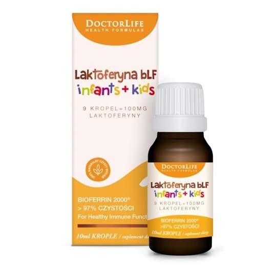 29078731660707726 Laktoferyna bLF Infants + Kids 100mg suplement diety w kroplach 10ml - obrazek 1