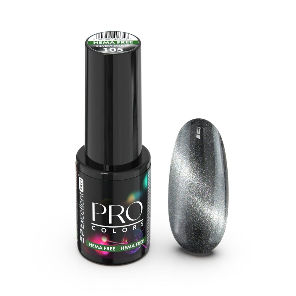 Kozubek.info for Excellent PRO Pro Colors Hema Free CatEye lakier hybrydowy 105 Silvery Eclipse 7g - obrazek 1