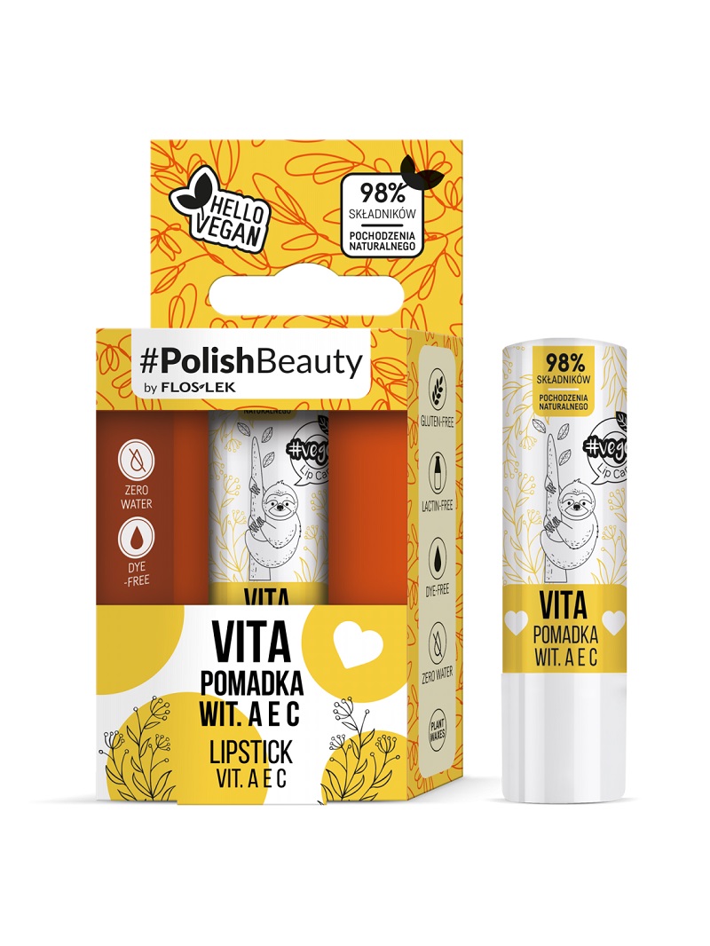 29135431645800121 Vege Lip Care Vita wegańska pomadka do ust Witaminy A E C 4.1g - obrazek 1
