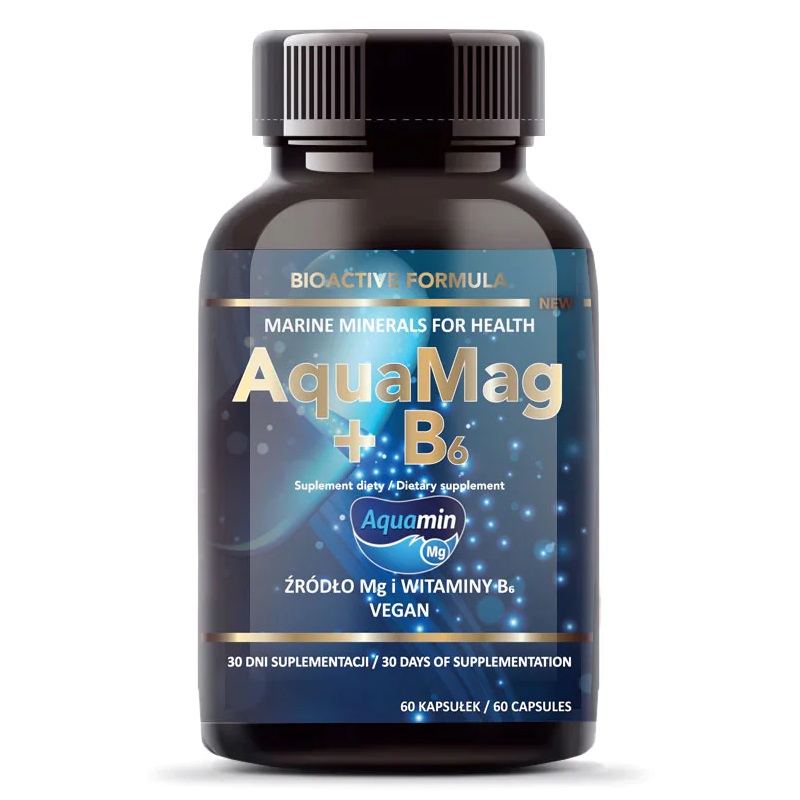 29226861700131989 AquaMag + B6 naturalny magnez suplement diety 60 kapsułek - obrazek 1