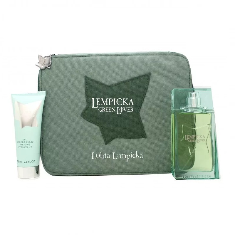 29288941732601312 Lempicka Green Lover zestaw woda toaletowa spray 100ml + balsam po goleniu 75ml + kosmetyczka - obrazek 1