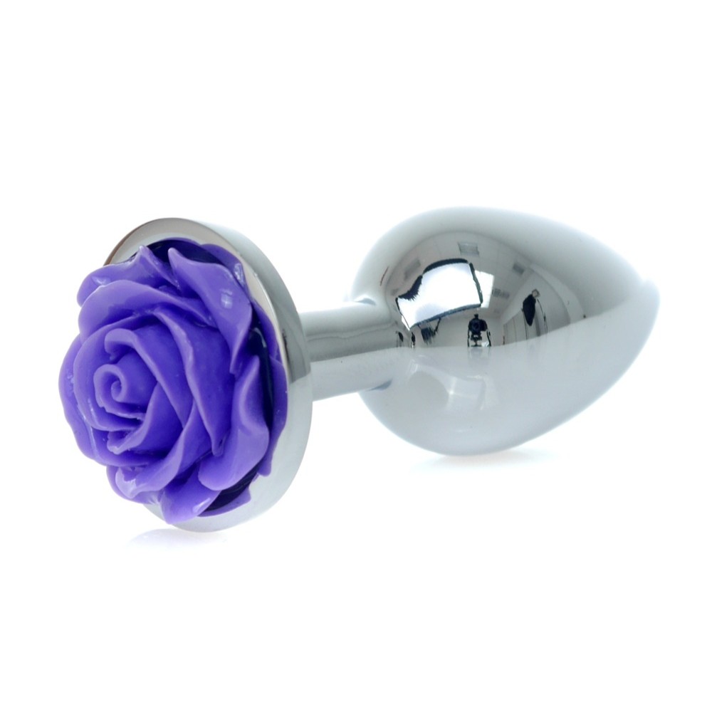 29791901778150285 Butt Plug Collection metalowy korek Rose Purple - obrazek 1