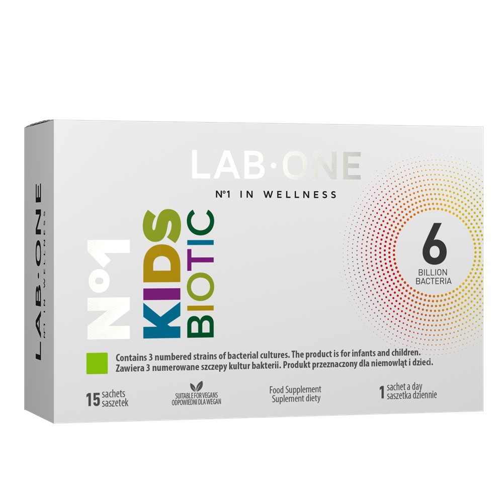 29882371752051488 N°1 KidsBiotic probiotyk suplement diety podnoszący odporność niemowląt i dzieci 15 saszetek - obrazek 1