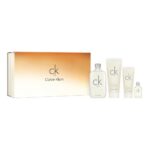 CK One zestaw woda toaletowa spray 200ml + balsam do ciała 200ml + żel pod prysznic 100ml + miniatura wody toaletowej 15ml