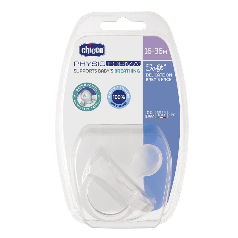 30029601663315341 PhysioForma smoczek silikonowy uspokajający Soft 16-36m Neutral 1szt - obrazek 1